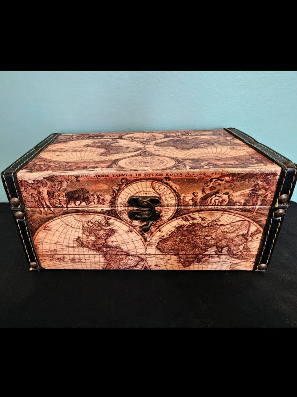 Decorative Old World Map Storage Keepsake Jewelry Trinket Box